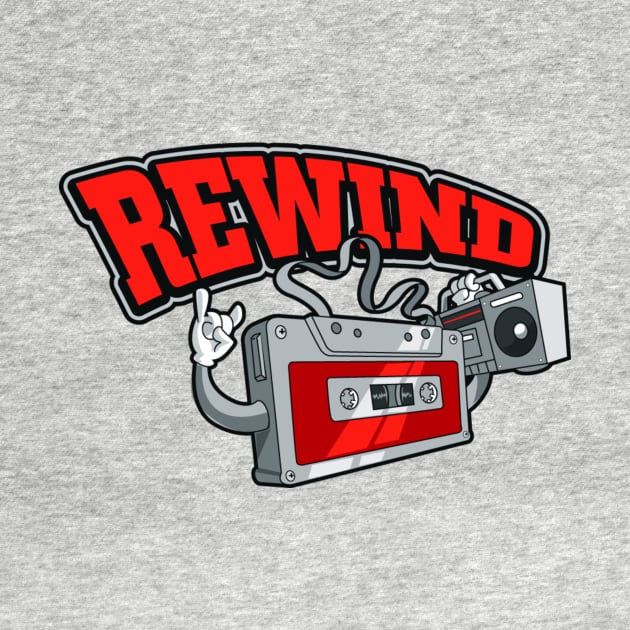 REWIND (80's Design) by Rewind Wear by Pressing Rewind